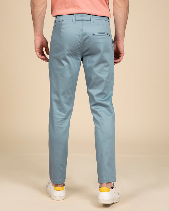 Shop Scandinavian Blue Slim Fit Cotton Chino Pants-Design