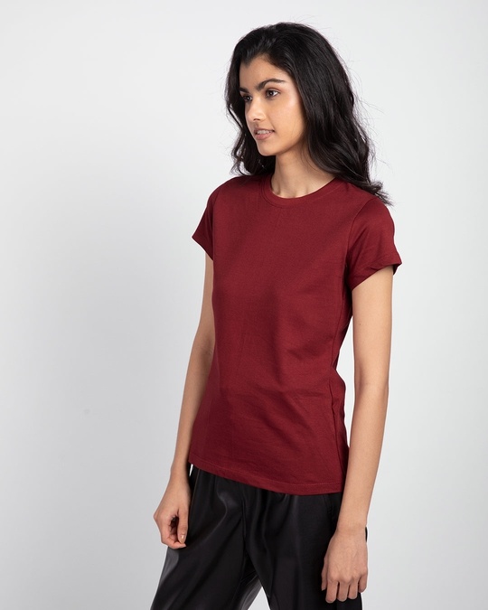Buy Scarlet Red Half Sleeve T-shirt for Women red Online at Bewakoof
