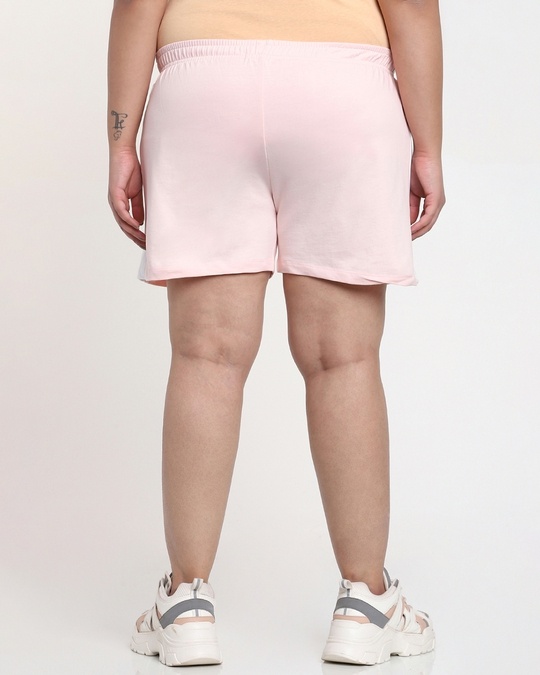 Shop Women's Sea Shell Pink Plus Size Side Panel Shorts-Design