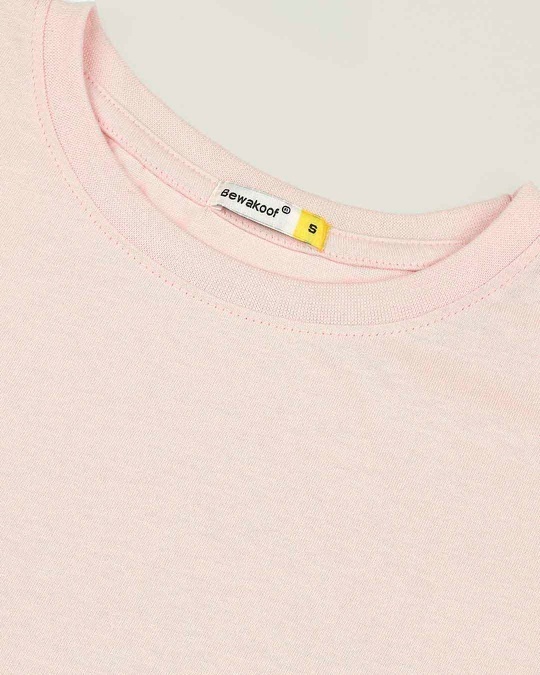 Shop Seashell Pink Women Plain Half Sleeves T-Shirt