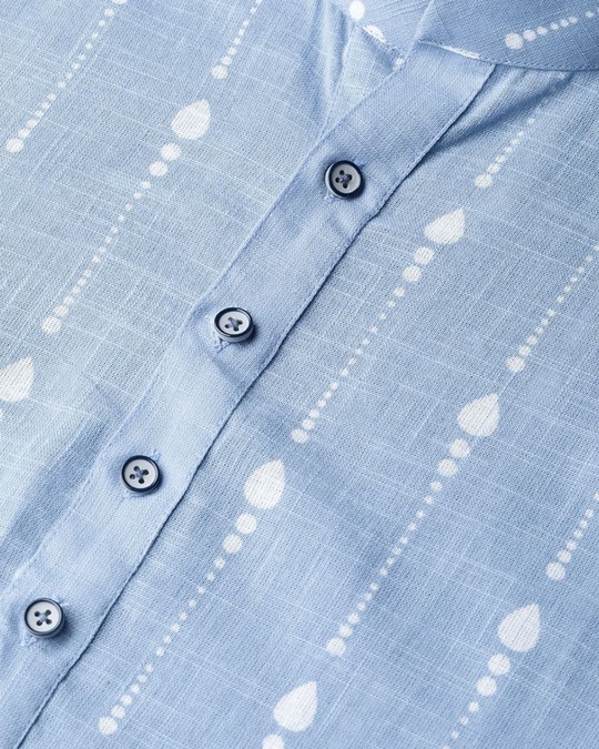 Shop Blue Printed Straight KurtaWith pyjama