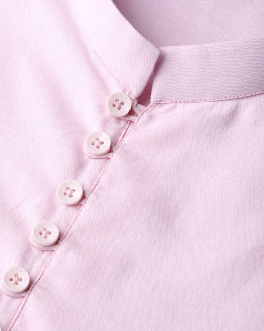 Shop Pink Solid Asymmetrical Kurta-Full