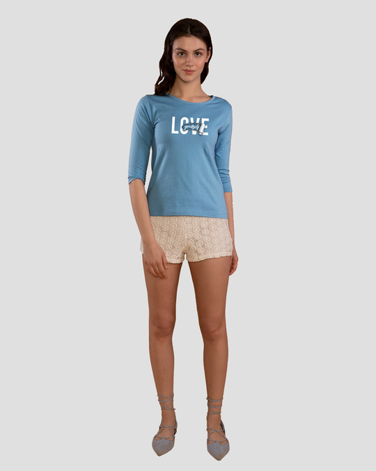 Shop Self Love Round Neck 3/4th Sleeve T-Shirt-Design