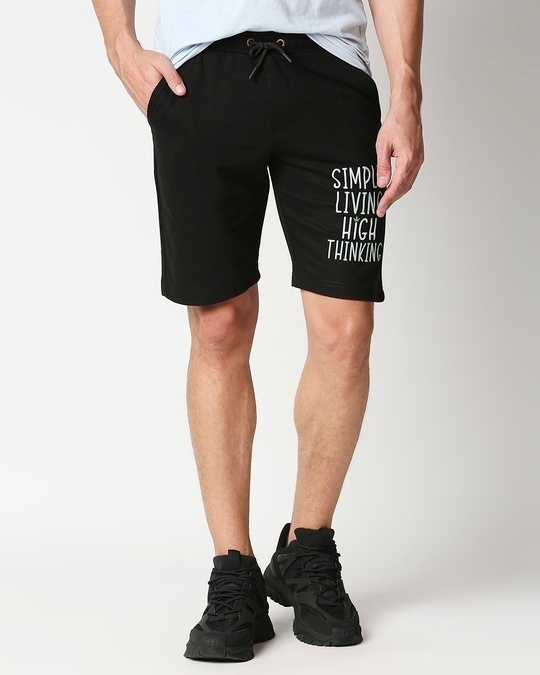 Shop Simple Living High Thinking Solid Shorts-Front