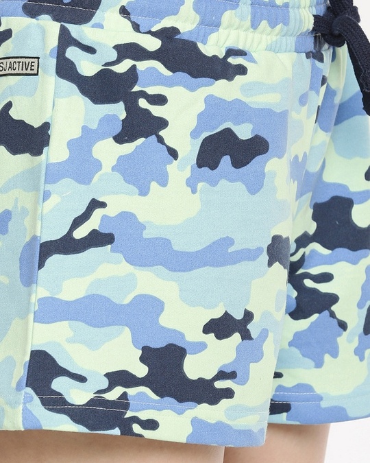 Shop SJ Camouflage Fleece Shorts-Full