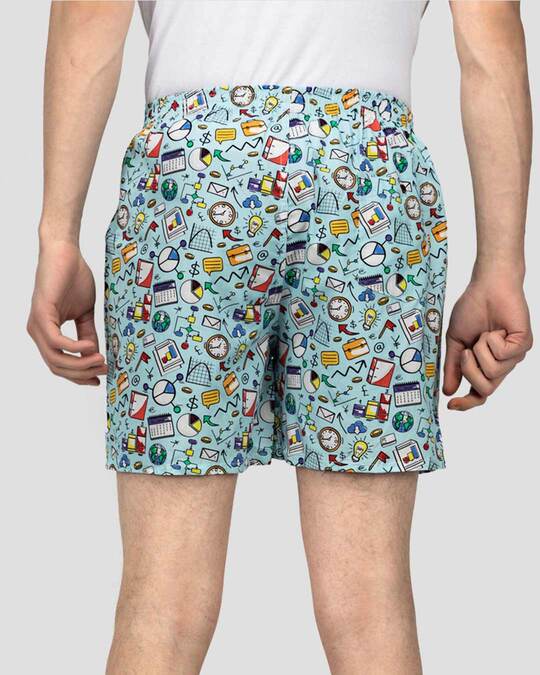 Buy What's Down | Sky Blue Doodles Boxer Shorts | Office Boxers Online ...