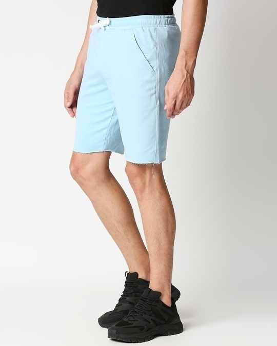 Men's Plain Raw Hem Shorts