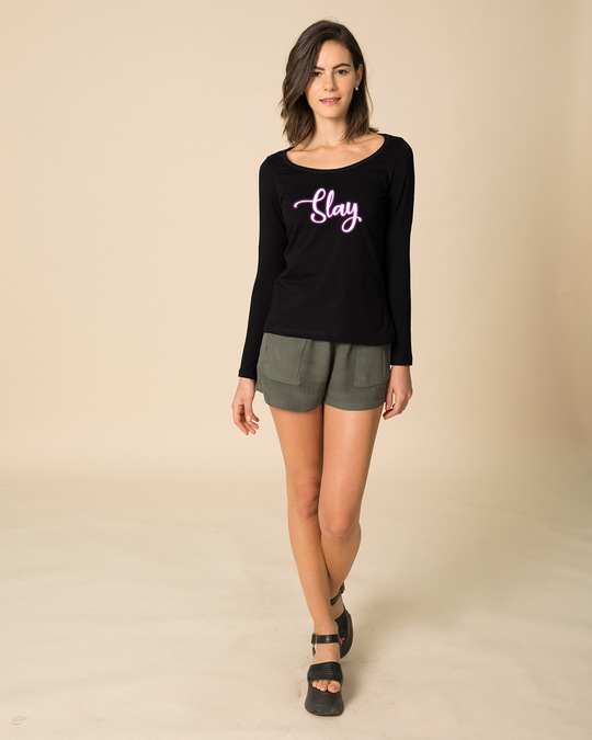 Shop Slay Neon Scoop Neck Full Sleeve T-Shirt-Design