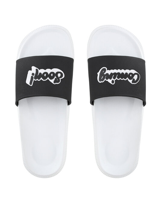 Shop Coming Soon Black & White Casual Lightweight Trendy Flip Flop For Men's-Front