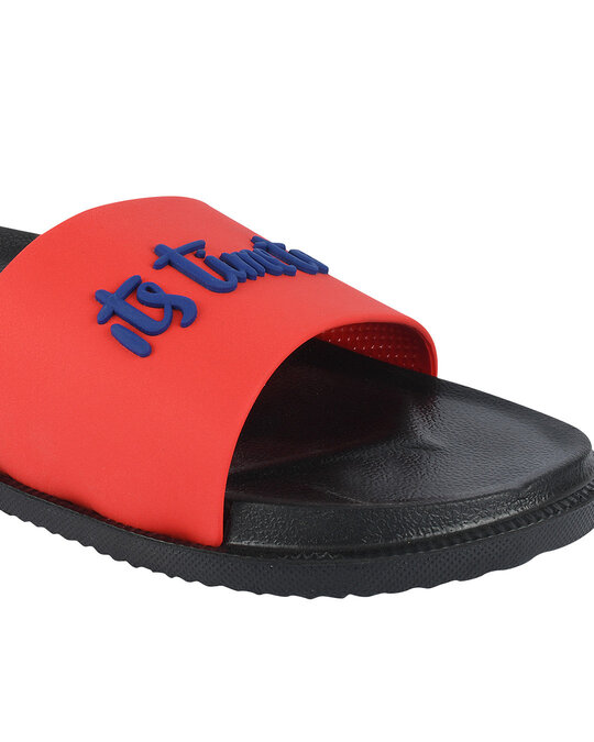 Shop Its Time To Travel Red & Black Casual Lightweight Trendy Flip Flop For Men