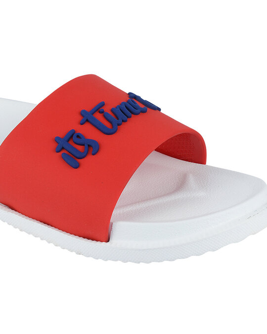 Shop Its Time To Travel Red & White Casual Lightweight Trendy Flip Flop For Men