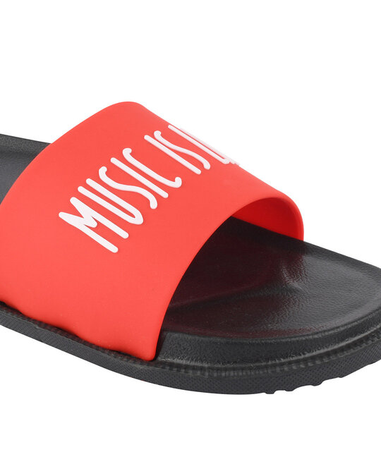 Shop Music Red & Black Casual Lightweight Trendy Flip Flop For Men