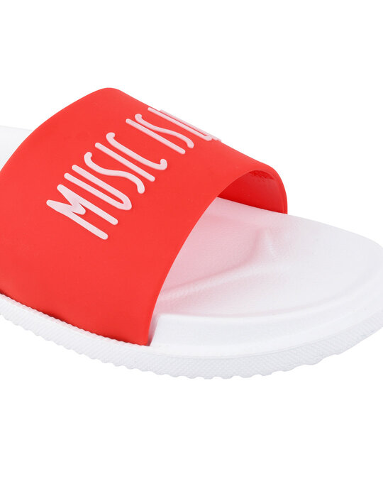 Shop Music Red & White Casual Lightweight Trendy Flip Flop For Men