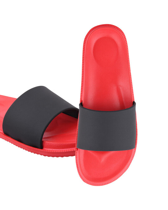 Shop Plain Black & Red Casual Lightweight Trendy Flip Flop For Men-Design