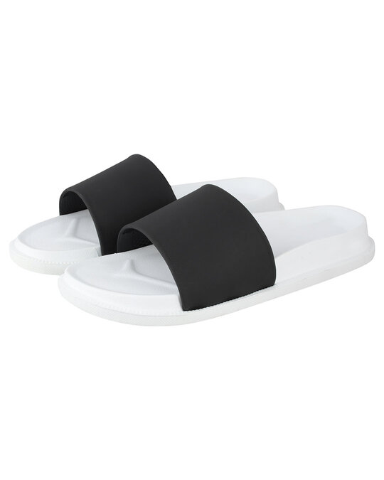 Shop Plain Black & White Casual Lightweight Trendy Flip Flop For Men