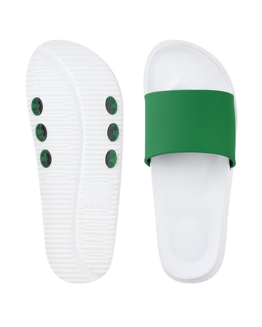 Shop Plain Green & White Casual Lightweight Trendy Flip Flop For Men-Back