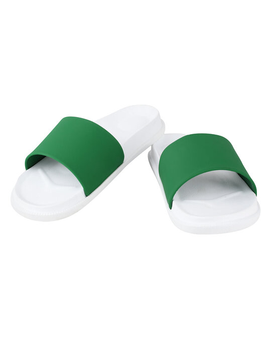 Shop Plain Green & White Casual Lightweight Trendy Flip Flop For Men
