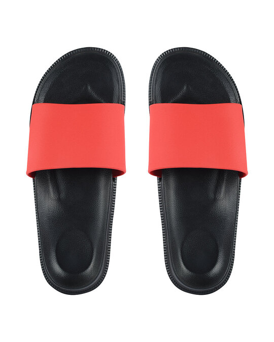 Shop Plain Red & Black Casual Lightweight Trendy Flip Flop For Men-Front