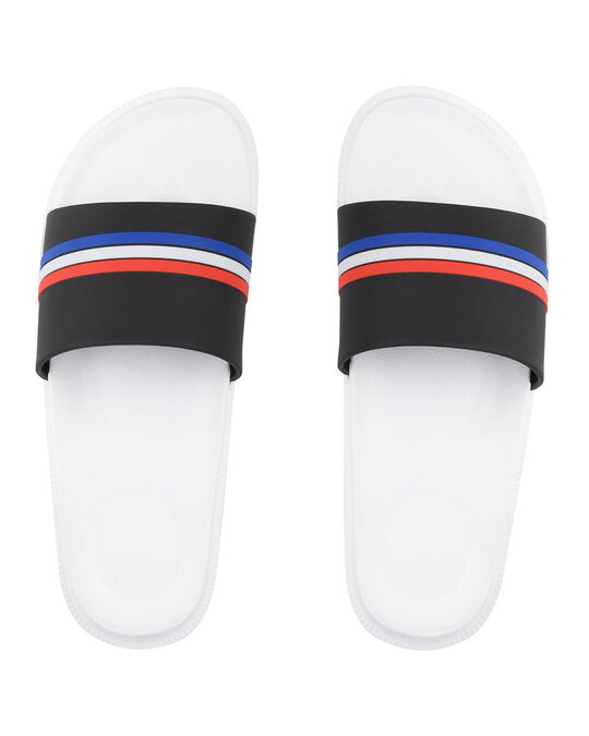 Shop Stripe Black & White Casual Lightweight Trendy Flip Flop For Men-Front