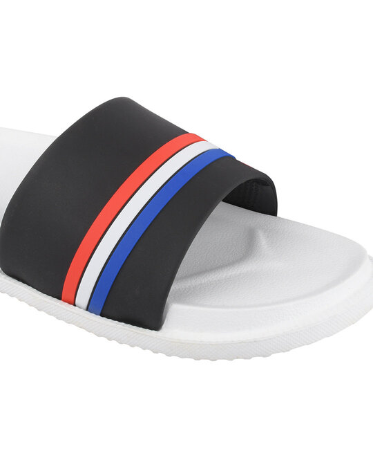 Shop Stripe Black & White Casual Lightweight Trendy Flip Flop For Men