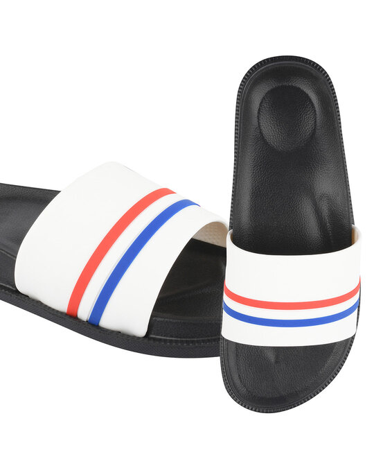 Shop Stripe White & Black Casual Lightweight Trendy Flip Flop For Men-Design