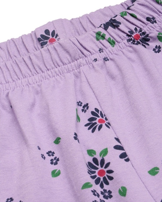 Shop Women's Lavender Printed Pyjama set-Full