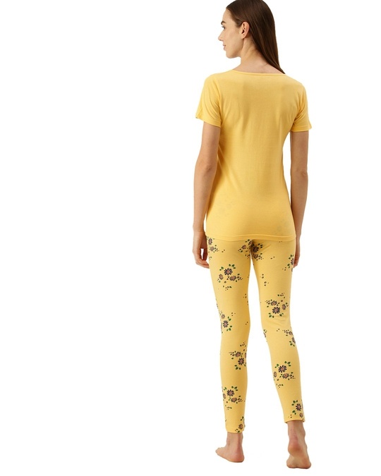Shop Women's Yellow Sunset gold Pyjama set-Back