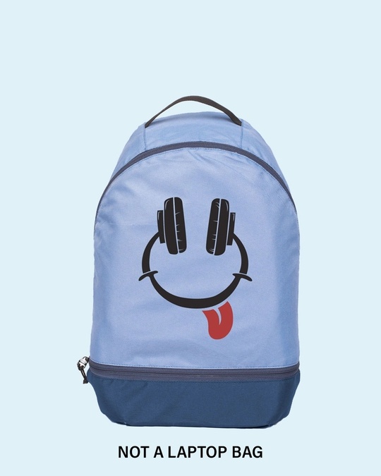 Shop Smiley Headphone Printed Small Backpack-Front