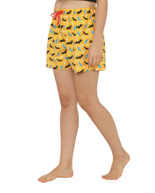 Shop Women's Yellow Printed Regular Fit Boxer