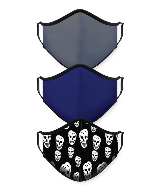 Shop Royal Blue  Grey Skull Bundle Combo Mask-Front