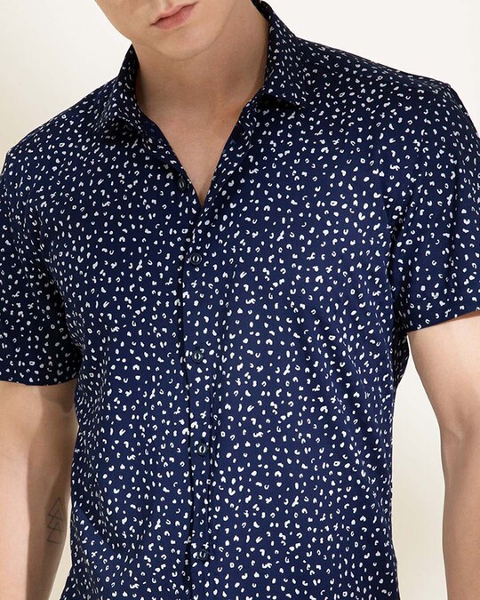 Shop Abstract Dotted Navy Shirt