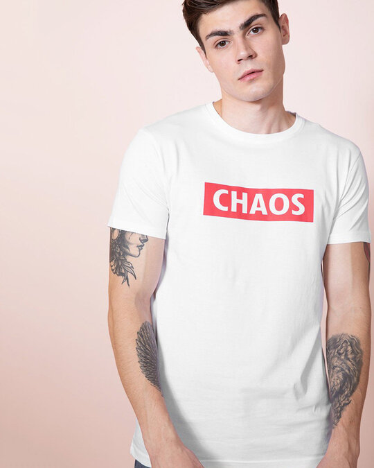 Shop Chaos White T Shirt-Front