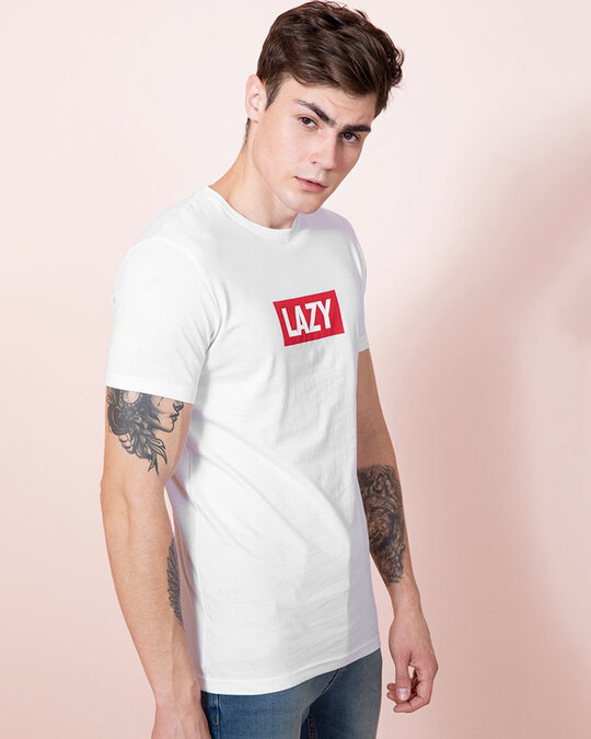 Shop Lazy White T Shirt-Design