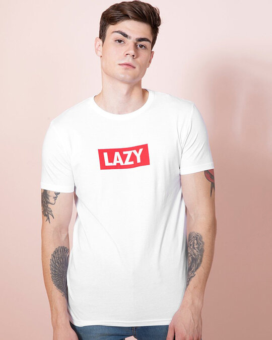 Shop Lazy White T Shirt