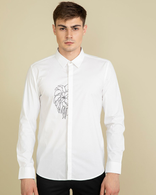 Buy Snitch Leo White Lion Shirt for Men white Online at Bewakoof