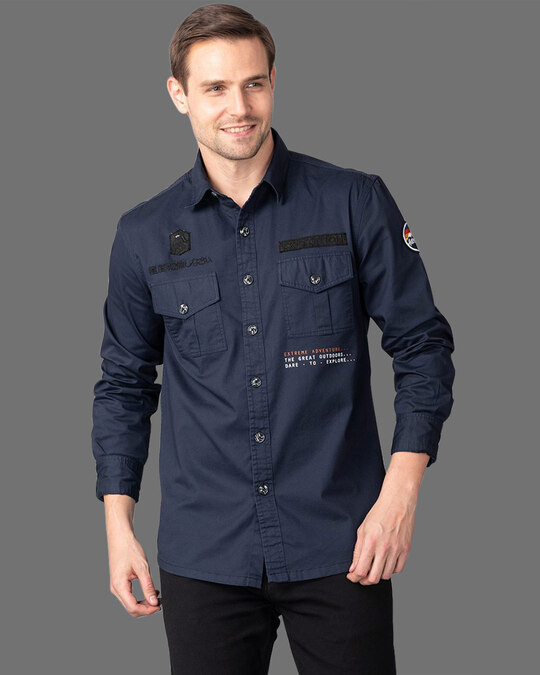 Shop Rookie Navy Cargo Shirt-Design