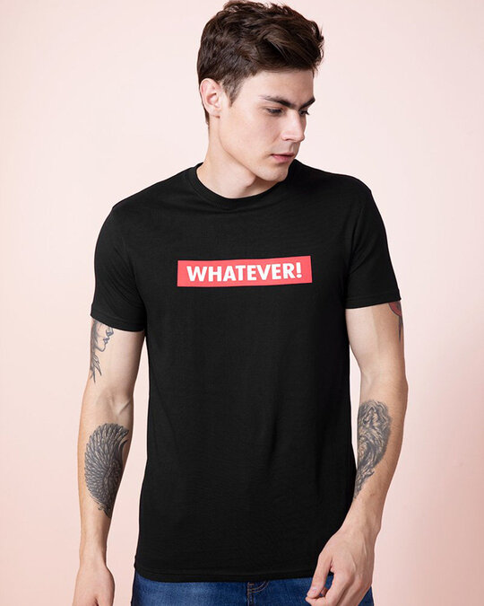 Shop Whatever Black T Shirt-Front