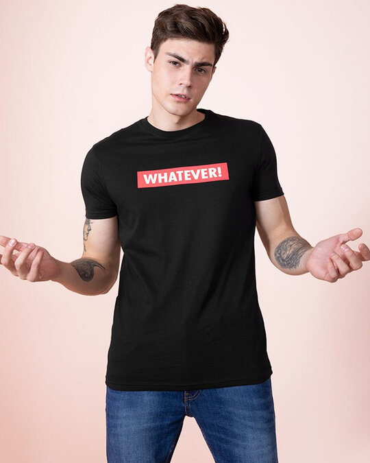Shop Whatever Black T Shirt-Full