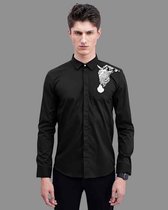 Shop Zebra Black Printed Shirt-Front