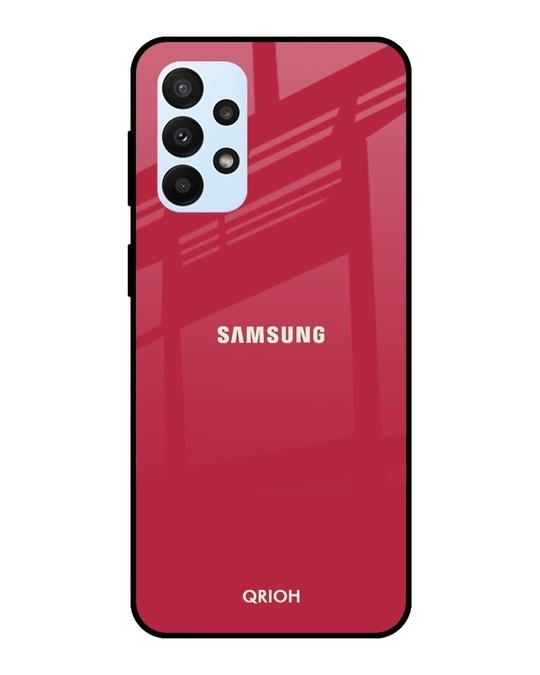 Shop Solo Maroon Printed Premium Glass Cover for Samsung Galaxy A23 (Shockproof, Light Weight)-Front