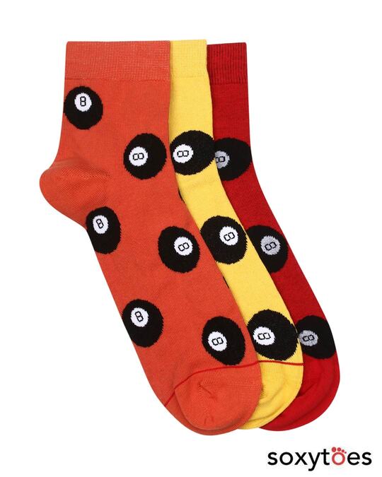 Shop Soxytoes Ballsies II Ankle Socks (Pack of 3)-Front