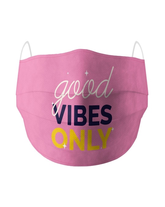 Shop Pink Good Vibes Face Mask-Front