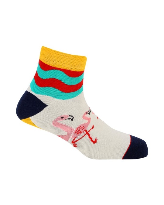 Shop Happy Place Pack Of 3 Assorted Ankle Length Quirky Cotton Socks-Full