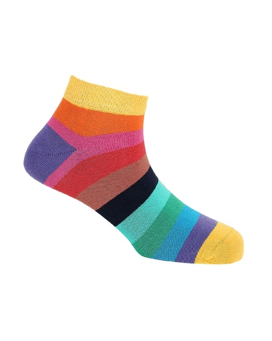 Shop Happy Place Pack Of 3 Assorted Ankle Length Quirky Cotton Socks