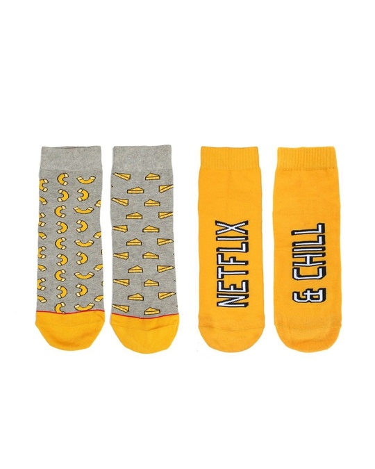 Shop Saturday Night Pack Of 2 Ankle Length Quirky Cotton Socks-Front