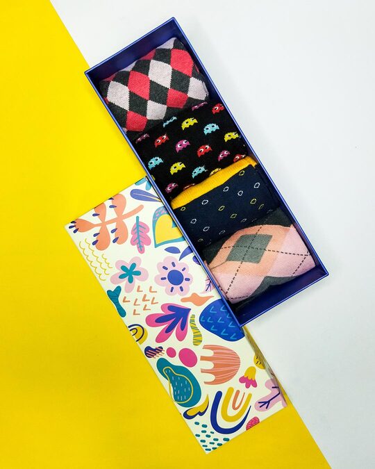 Shop The Joy Sock Sock Gift Box 4 Assorted Crew Length Fun And Colorful Socks-Design