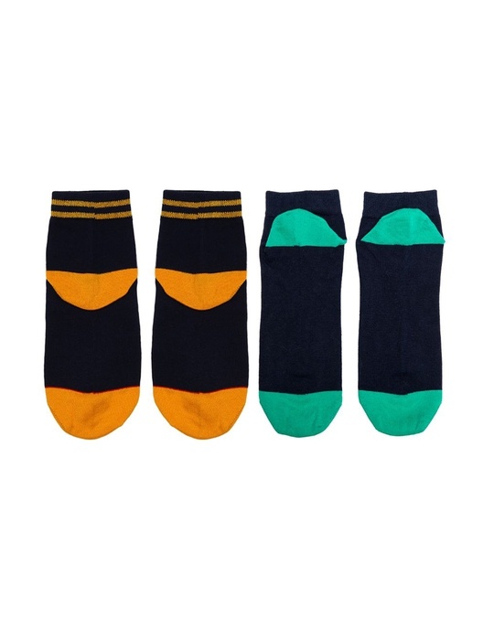 Shop Work Lazy Pack Of 2 Ankle Length Quirky Cotton Socks-Back