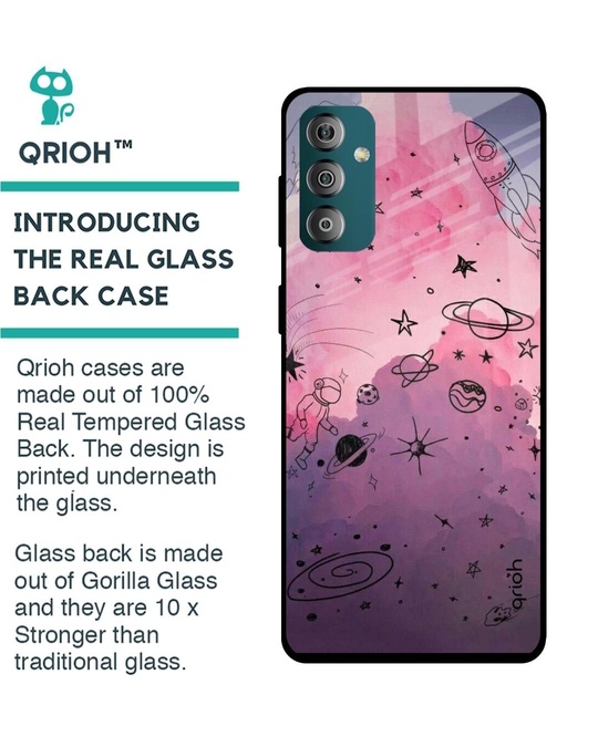 Shop Space Doodles Printed Premium Glass Cover for Samsung Galaxy F23 5G (Shock Proof, Light Weight)-Back