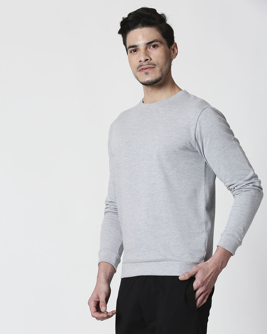 Shop Space Grey Men's Full Sleeve Fleece Sweatshirt-Design