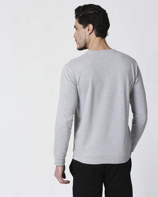 Shop Space Grey Men's Full Sleeve Fleece Sweatshirt-Full